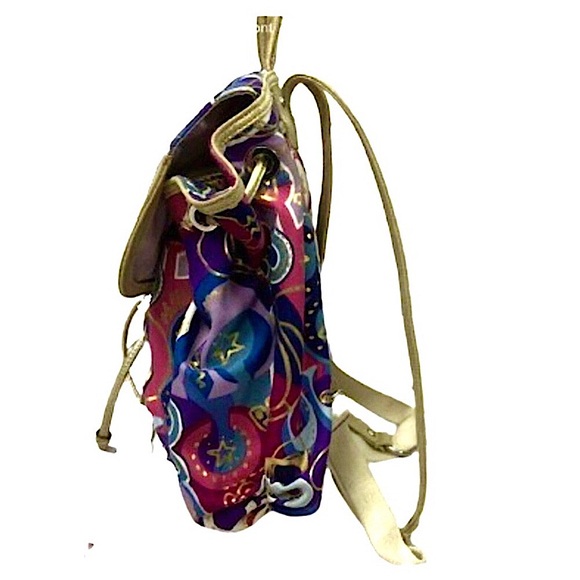 COACH Poppy Pop C Graffiti Backpack Wide Adjustable Straps W/ COACH DUST BAG - Picture 3 of 8